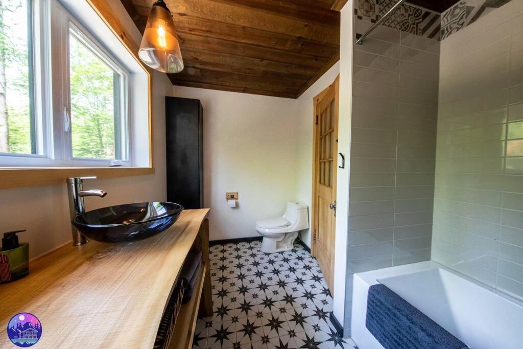 Chalet Deschamps- Spa- Chien Accepte- Nature- Estrie Mansonville Εξωτερικό φωτογραφία